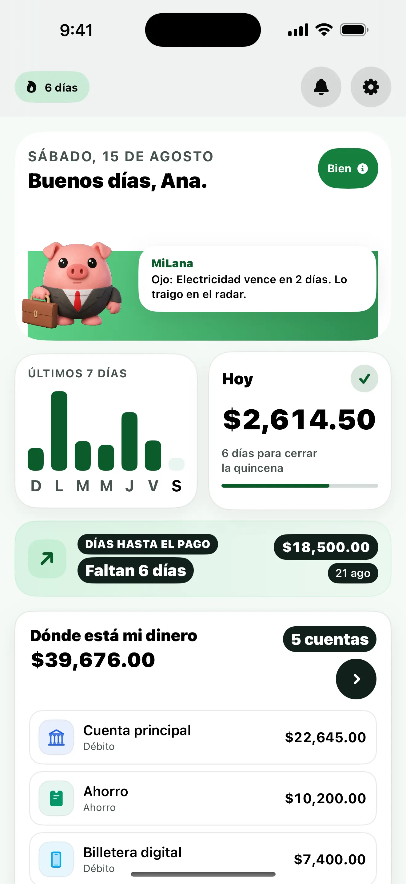 ¿Cuánto puedo gastar hoy?