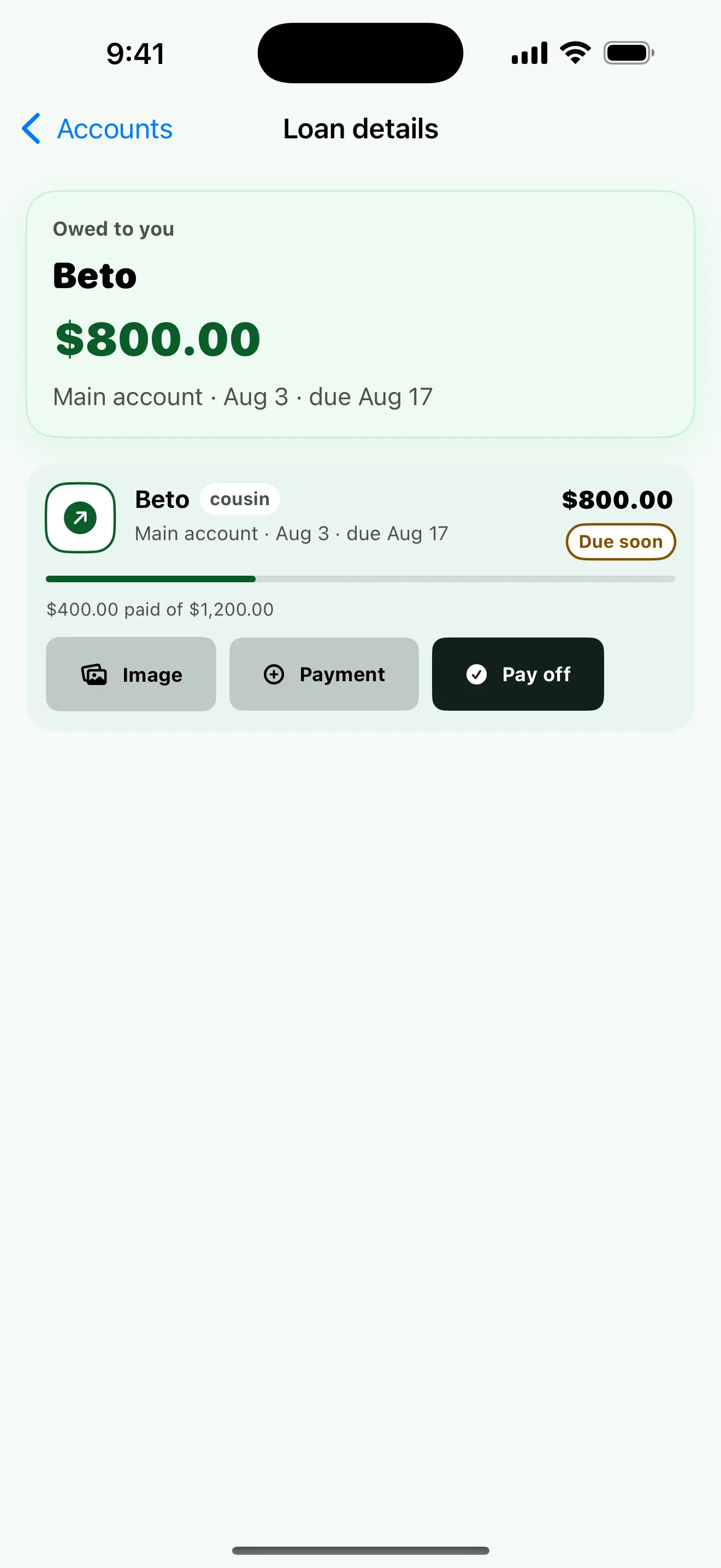 Keep track of what you owe — and what you are owed.