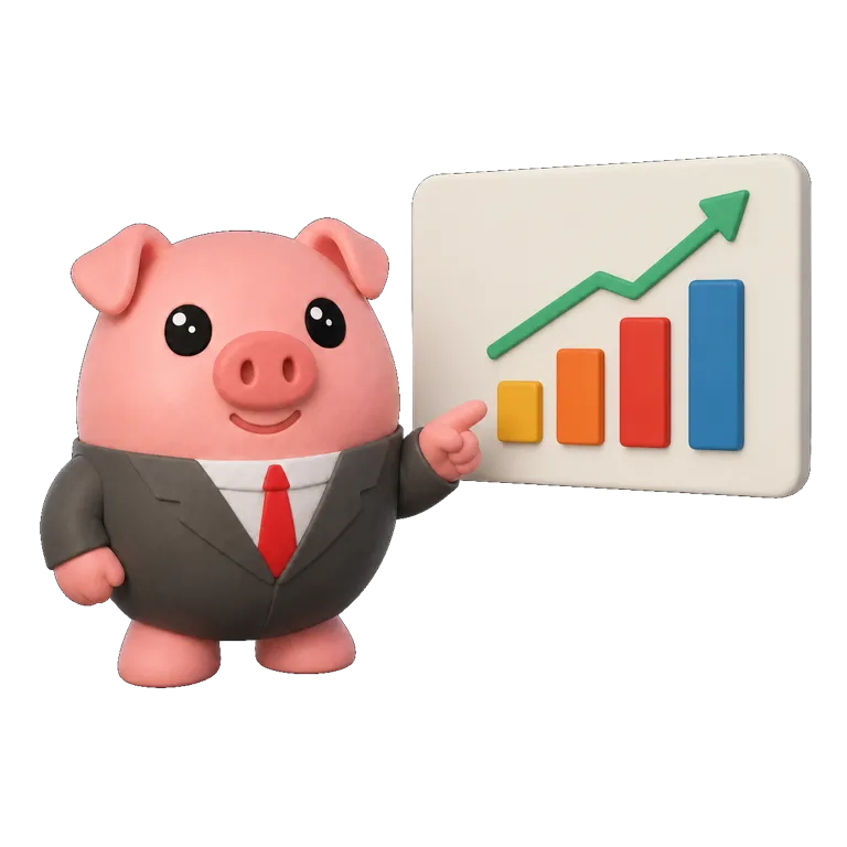 Cerdito MiLana listo para ayudarte a organizar tu presupuesto